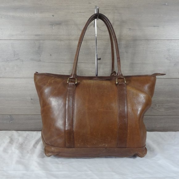 ll bean leather tote vintage